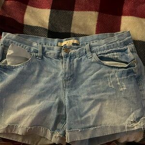 These jean shorts, they are low rise and cute with a bathingsuit in the summer!